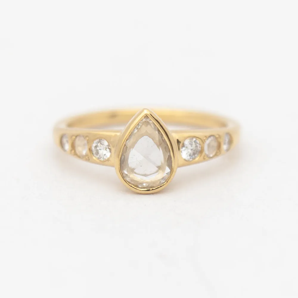 0.49 ct Rose-cut Pear Takara Ring