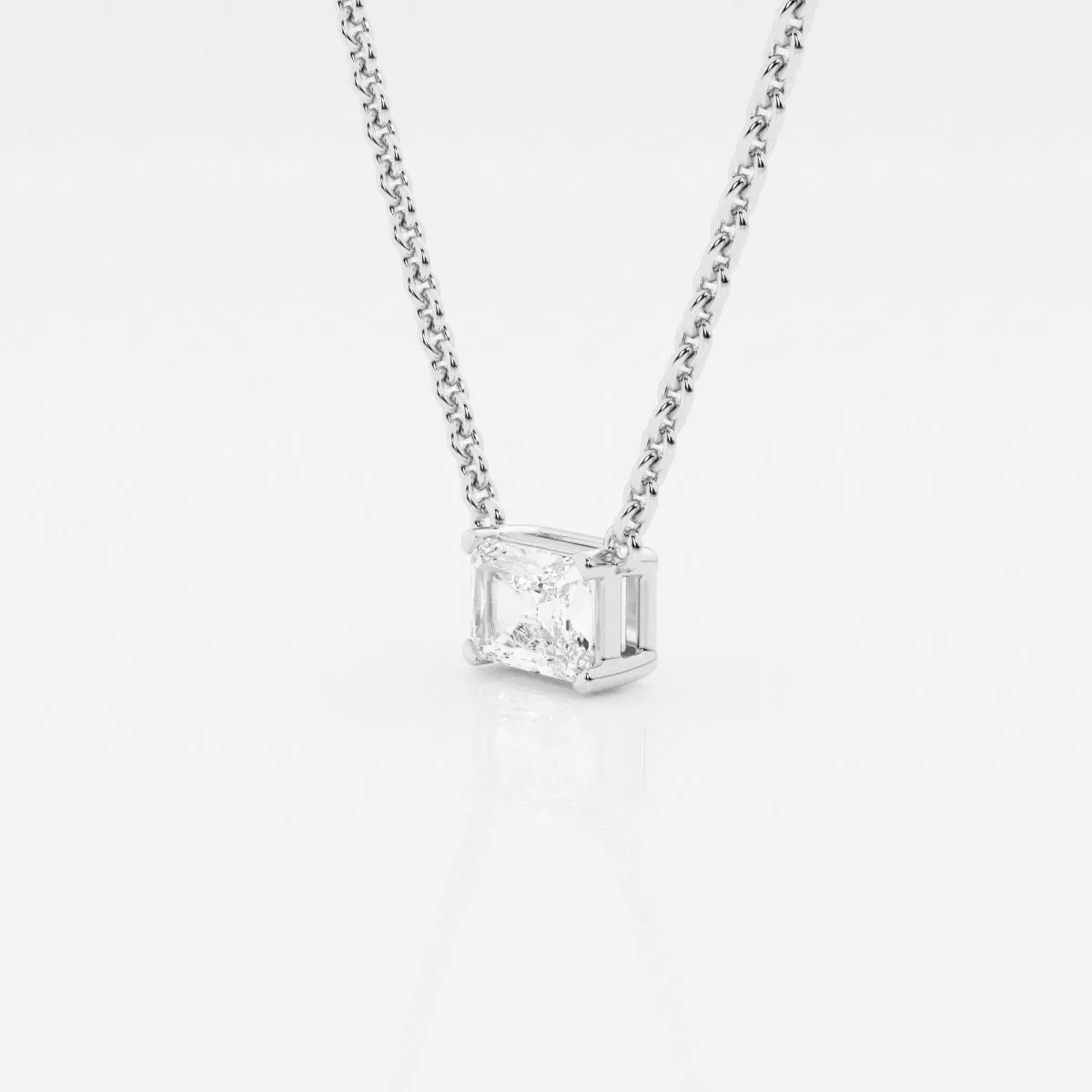 0.50 CT Radiant Moissanite Diamond Solitaire Necklace