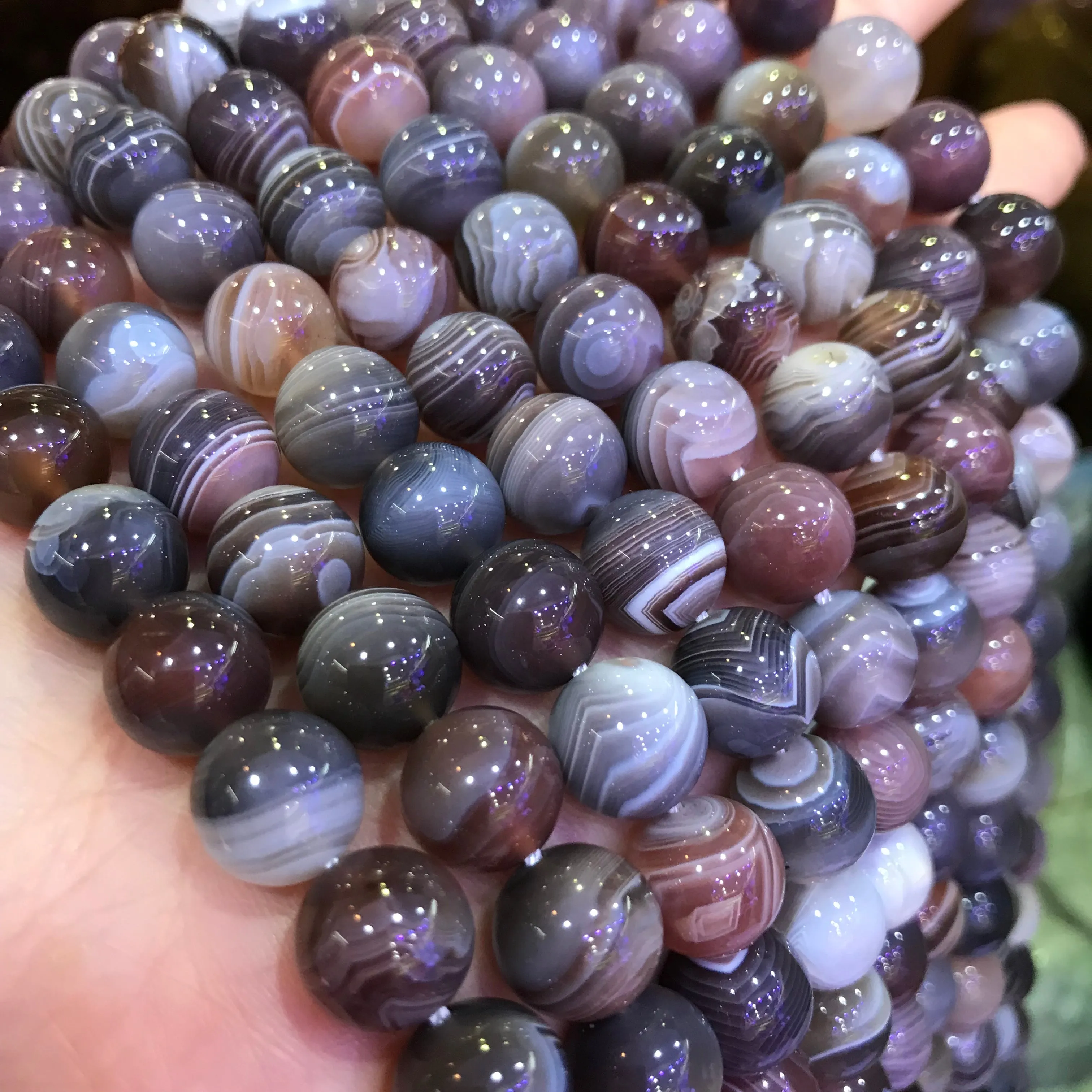 10mm Top-quality Natural Botswana Agate Round Bead Strands for DIY Jewelry Project