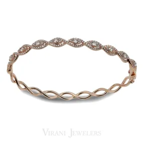 14K Gold Diamond Bangle