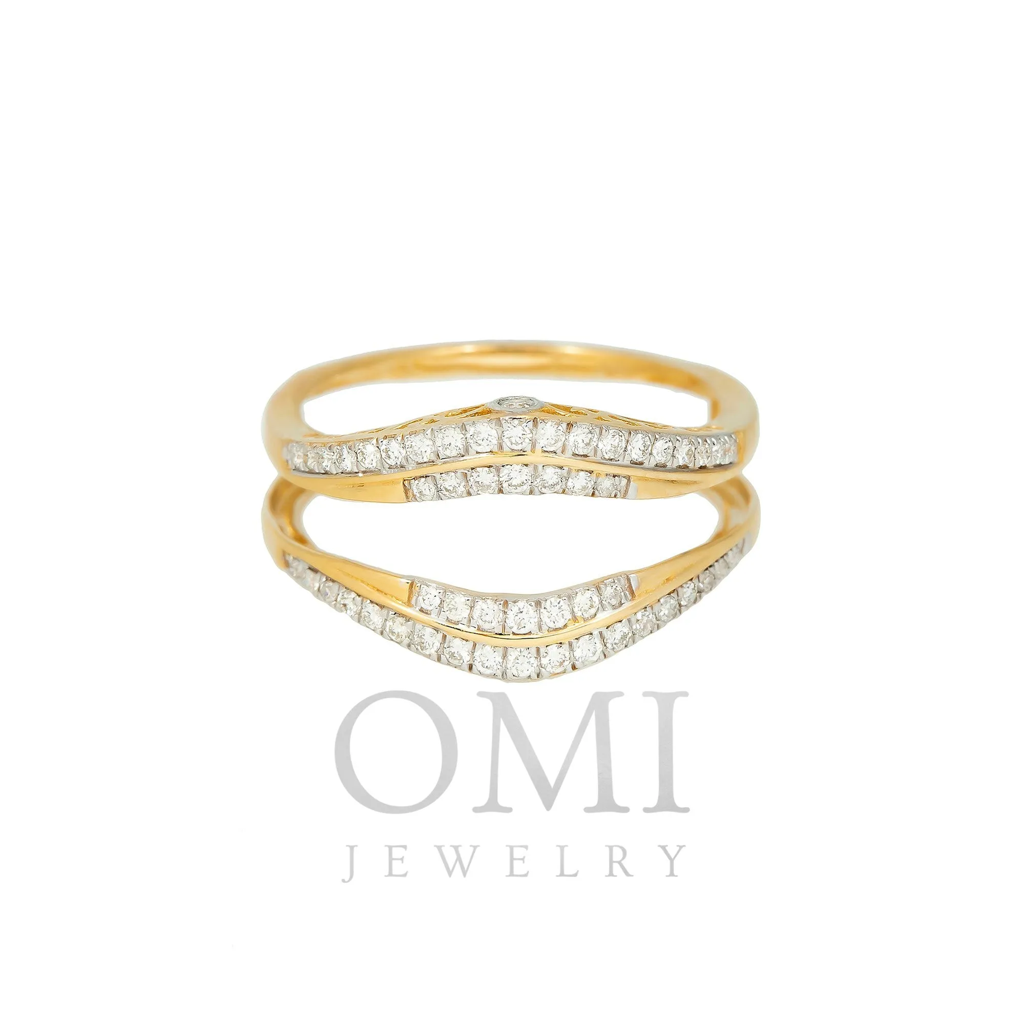 14K GOLD DIAMOND RING GUARD 0.35 CT