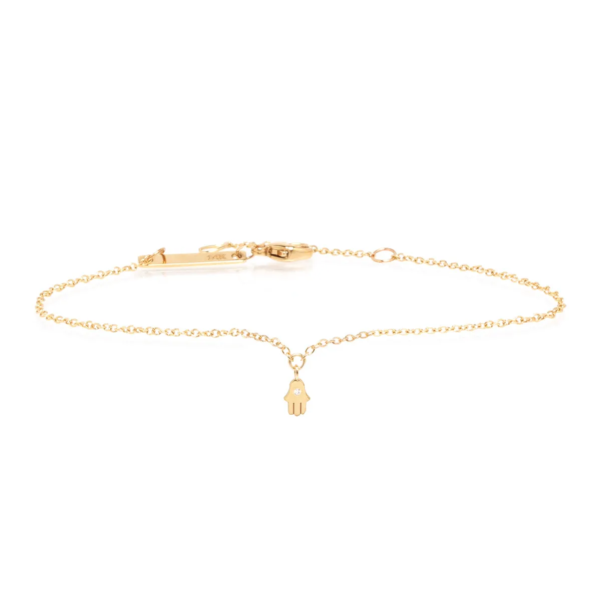 14k Itty Bitty Hamsa Charm Bracelet