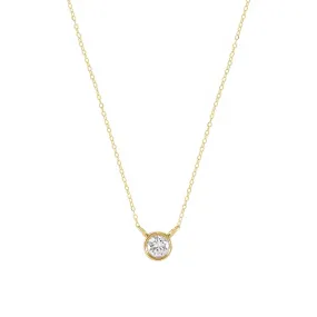 14k Solitaire Diamond Necklace