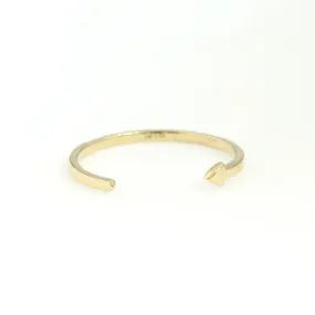 14K Yellow Gold Arrow Band Ring 0.04 Ctw