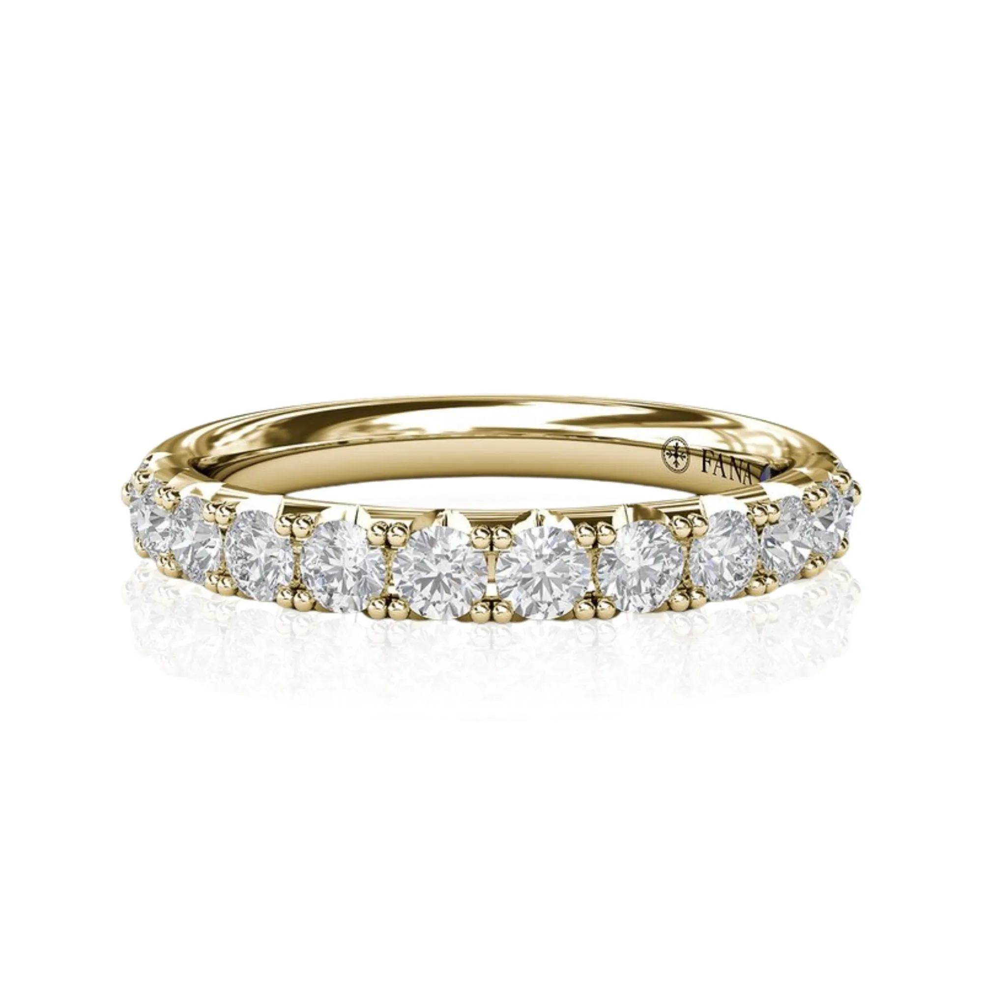 14K YELLOW GOLD DIAMOND WEDDING BAND - 0.66CTW