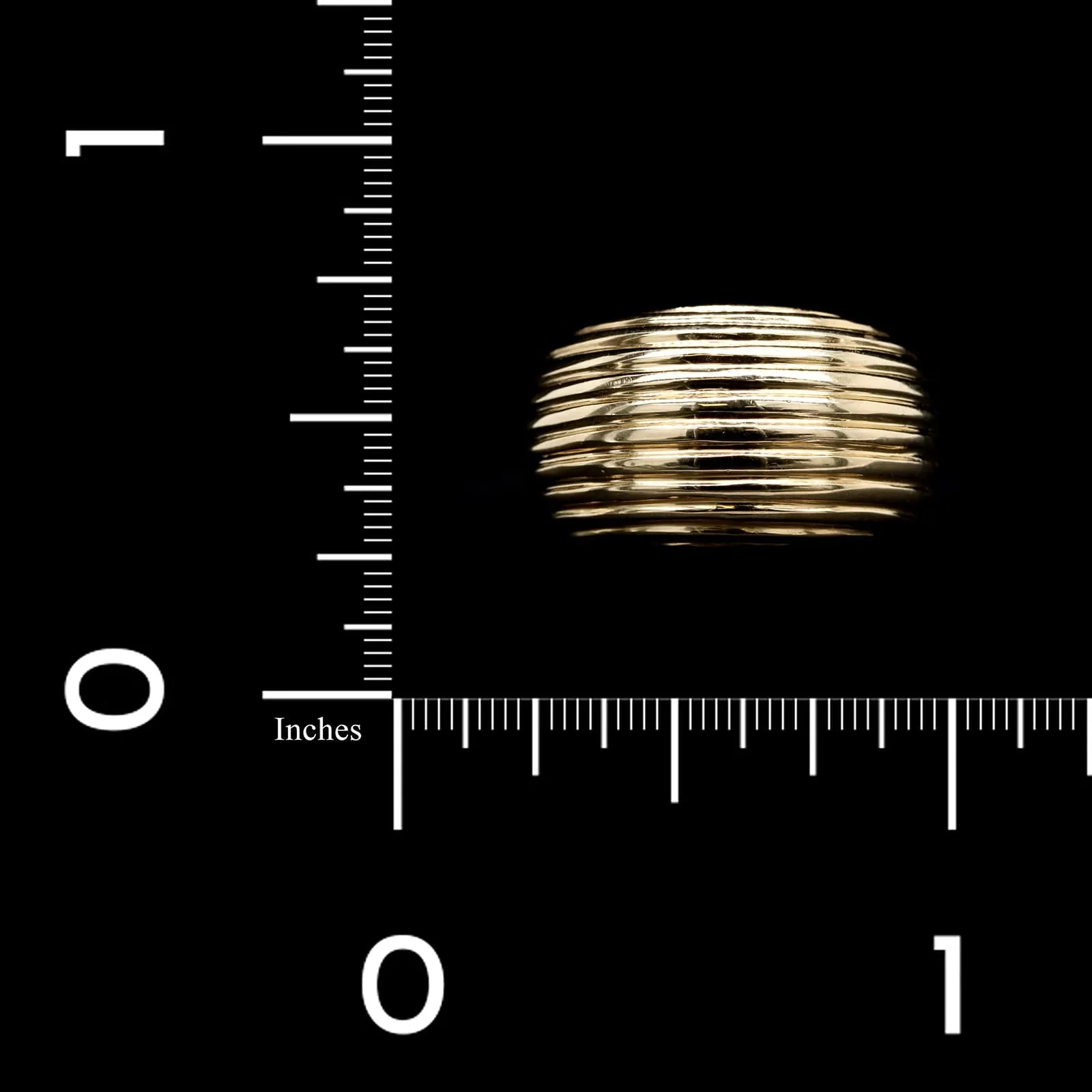 14K Yellow Gold Estate Ribbed Dome Ring