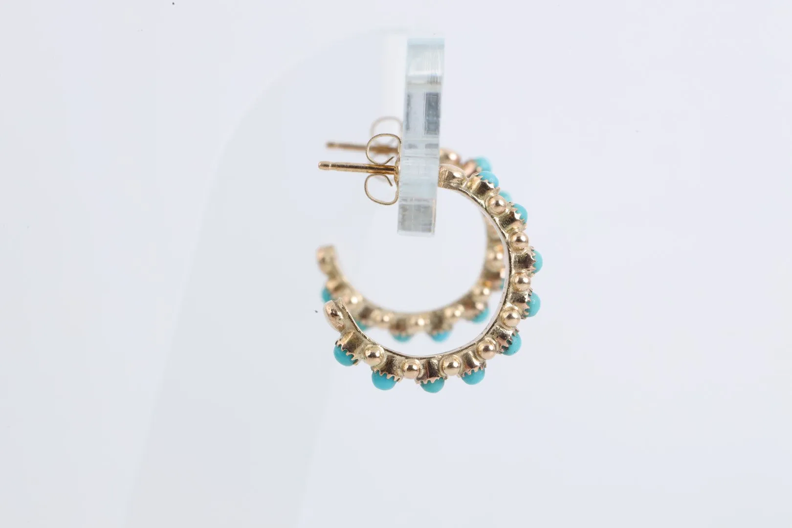 14k Yellow Gold Turquoise Earrings (3.07g.)