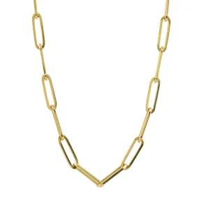 18k Gold Paperclip Necklace