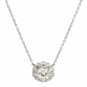 18K White Gold Diamond Blossom Necklace