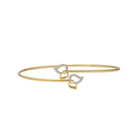 18K Yellow Gold & 0.14 Carat Diamond Bangle (4.1gm)