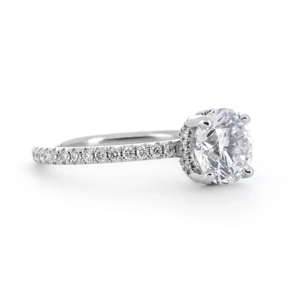 2.11ctw Round Diamond Engagement Ring - White Gold