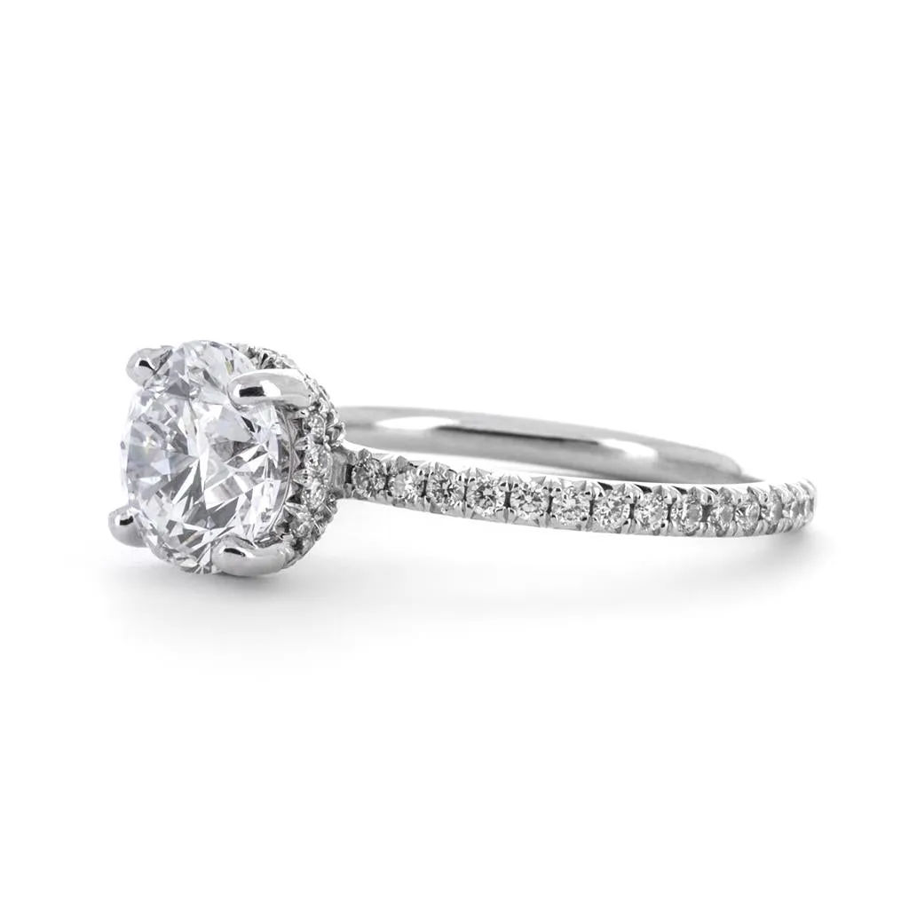 2.11ctw Round Diamond Engagement Ring - White Gold