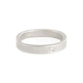 3mm Individual Round Silver Band with Diamond by Colleen Mauer Designs