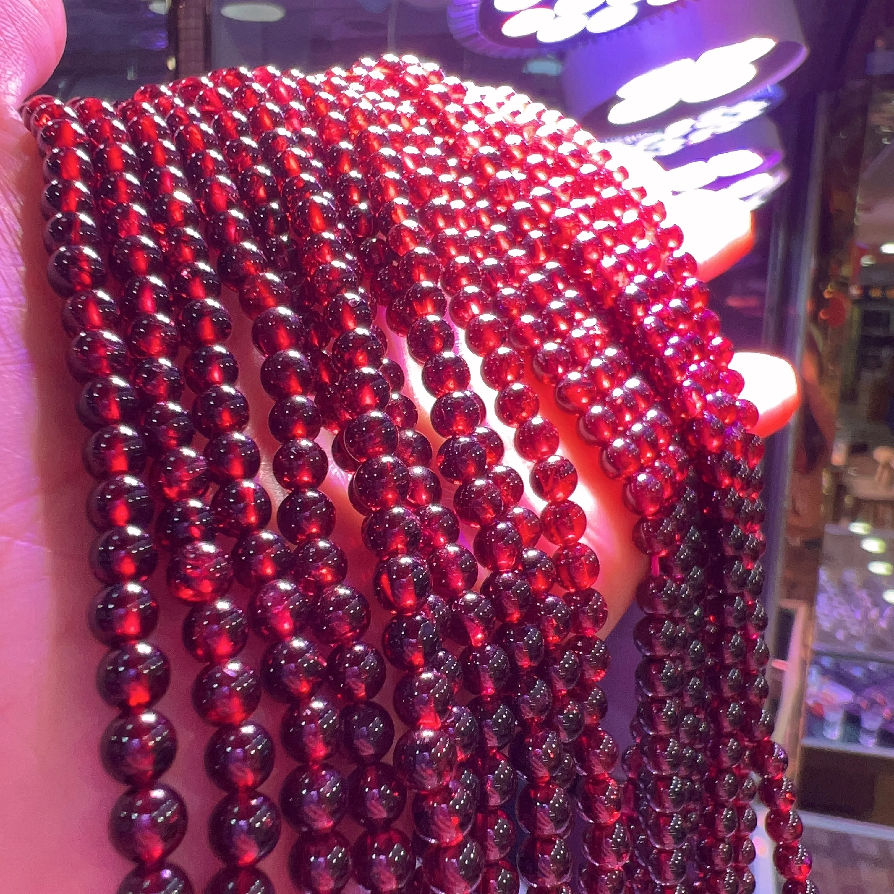 4 - 4.5mm Natural Almandine Red Garnet Round Bead Strands for DIY Jewelry Project