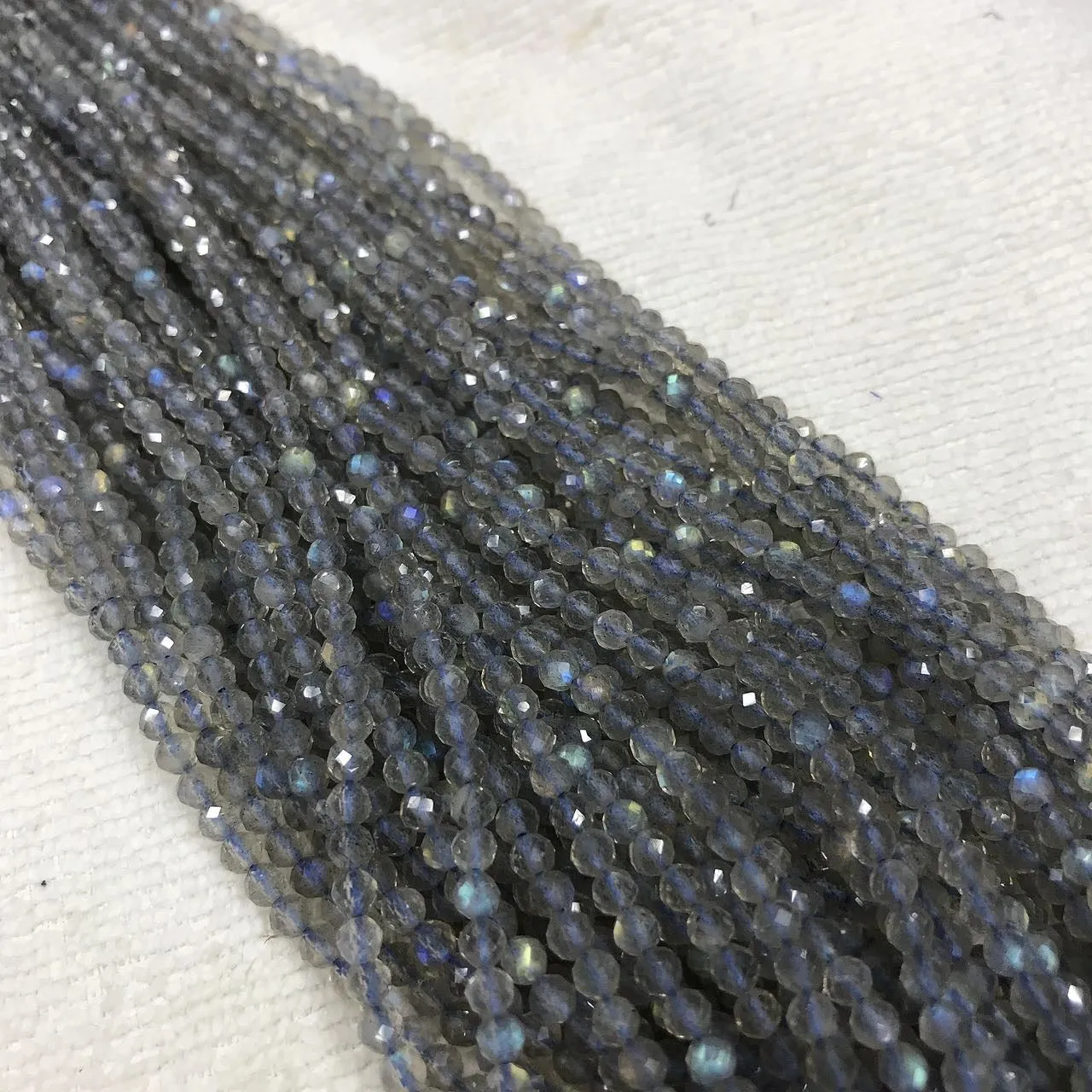 4mm Faceted Rainbow Flash Labradorite Bead Strands DIY Jewelry Project