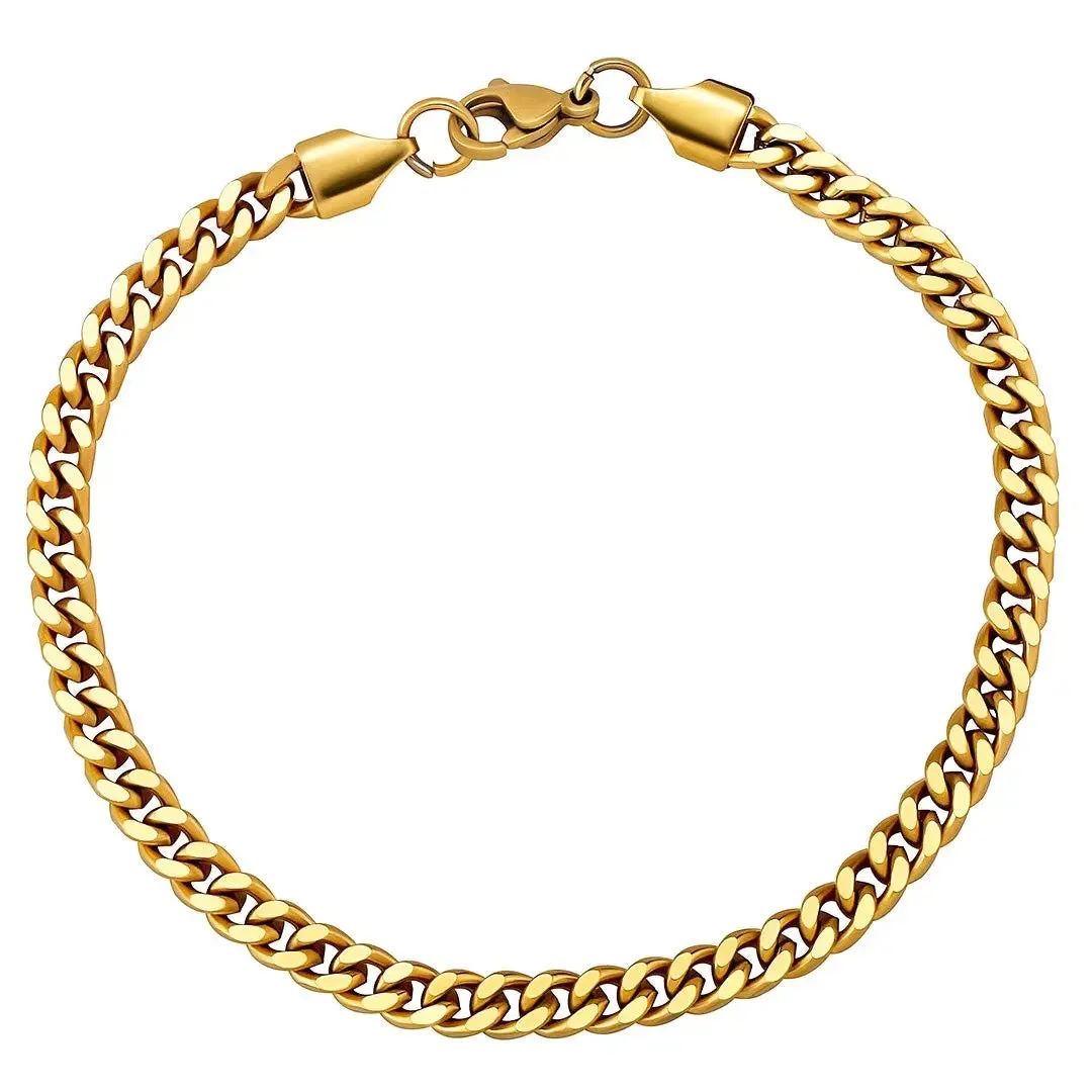 4mm Miami Cuban Bracelet in Yellow Gold