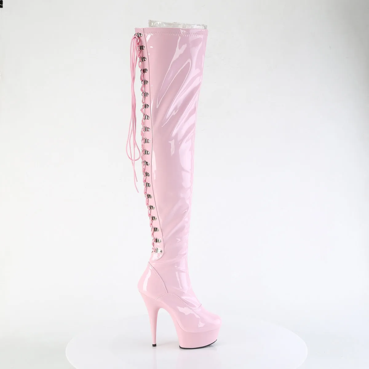 6 Inch Heel DELIGHT-3063 Baby Pink Stretch Patent