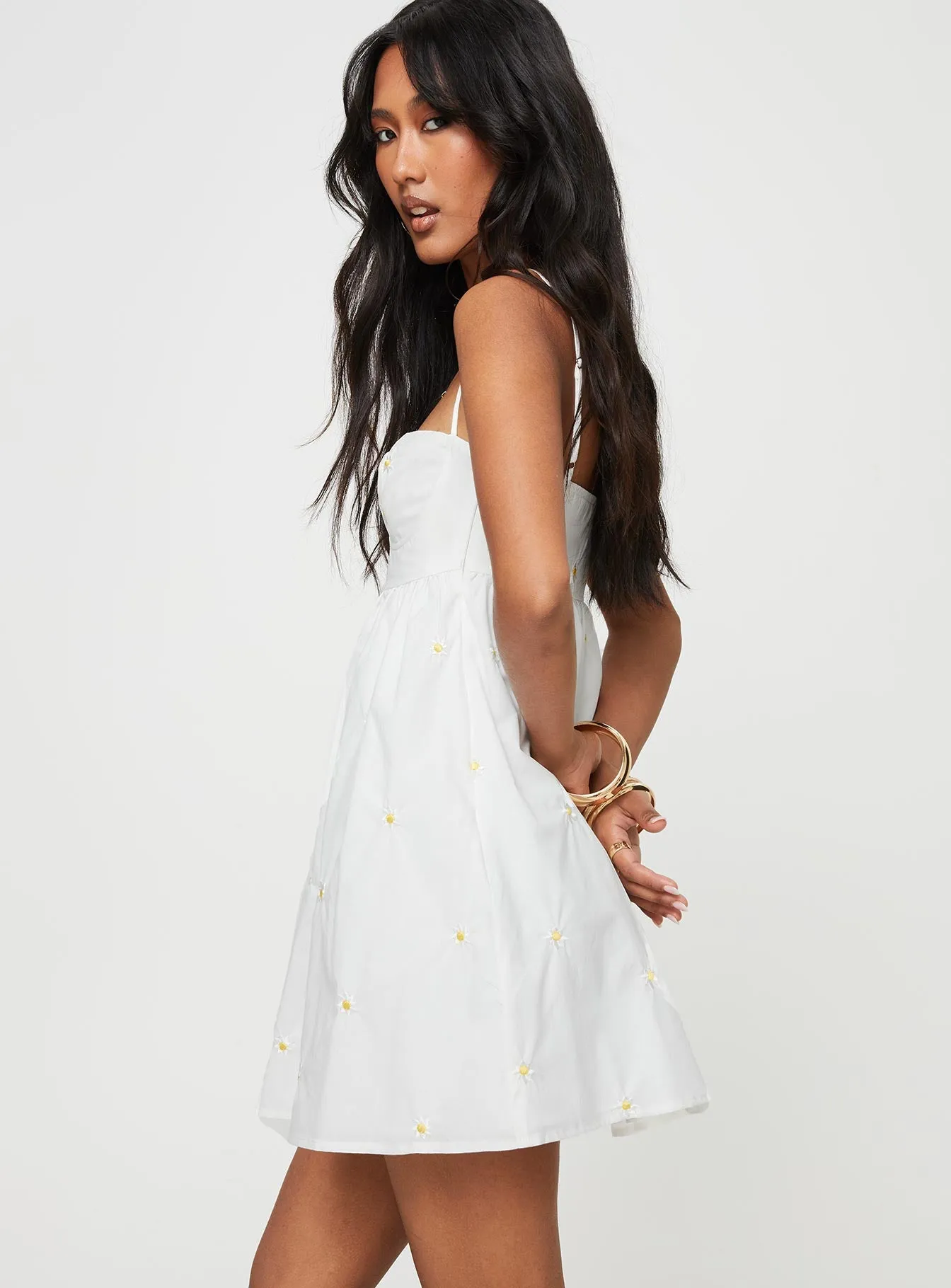 Addington Floral Mini Dress White