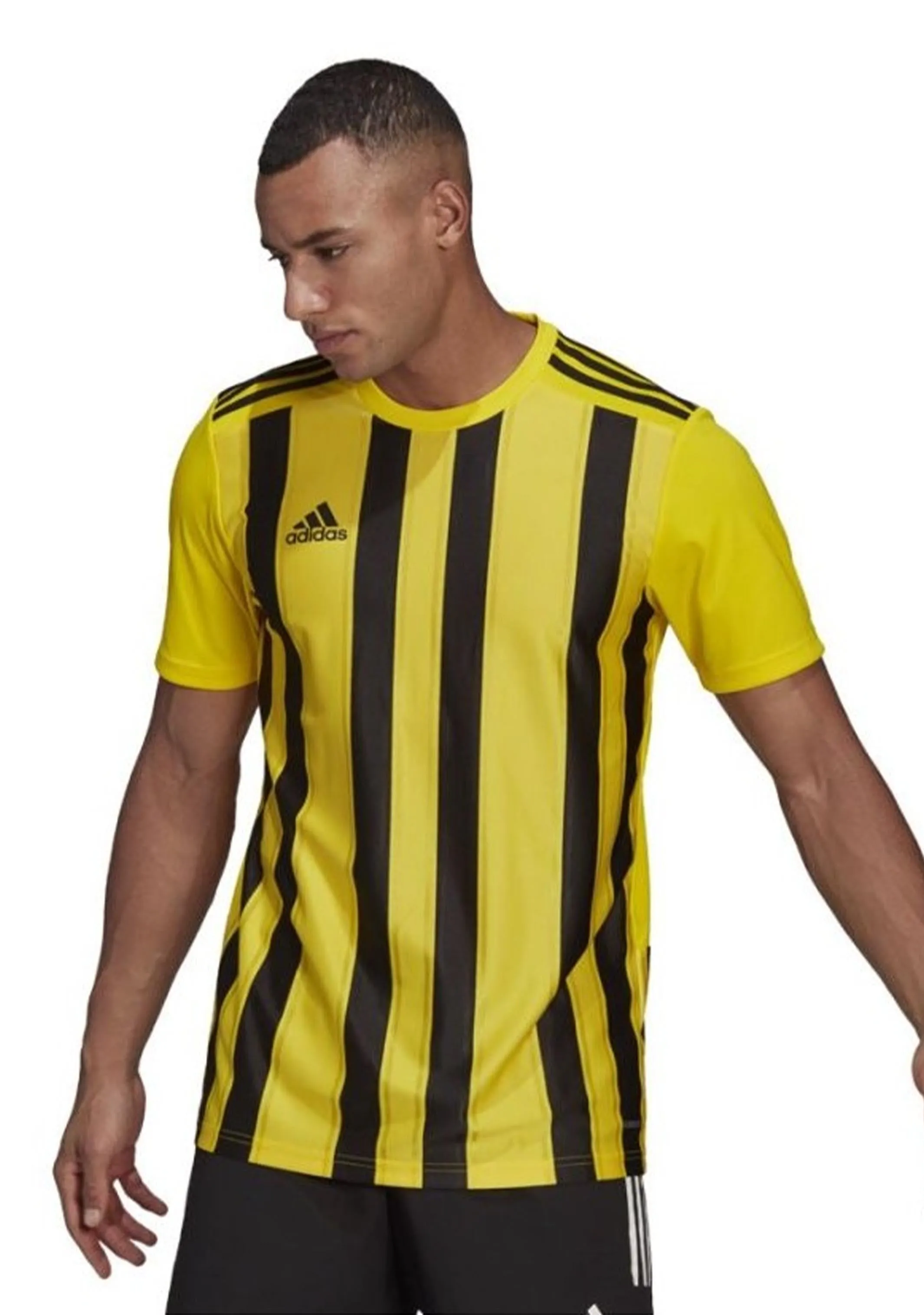 Adidas Mens Striped 21 Jersey Yellow/Black <br> GV1378