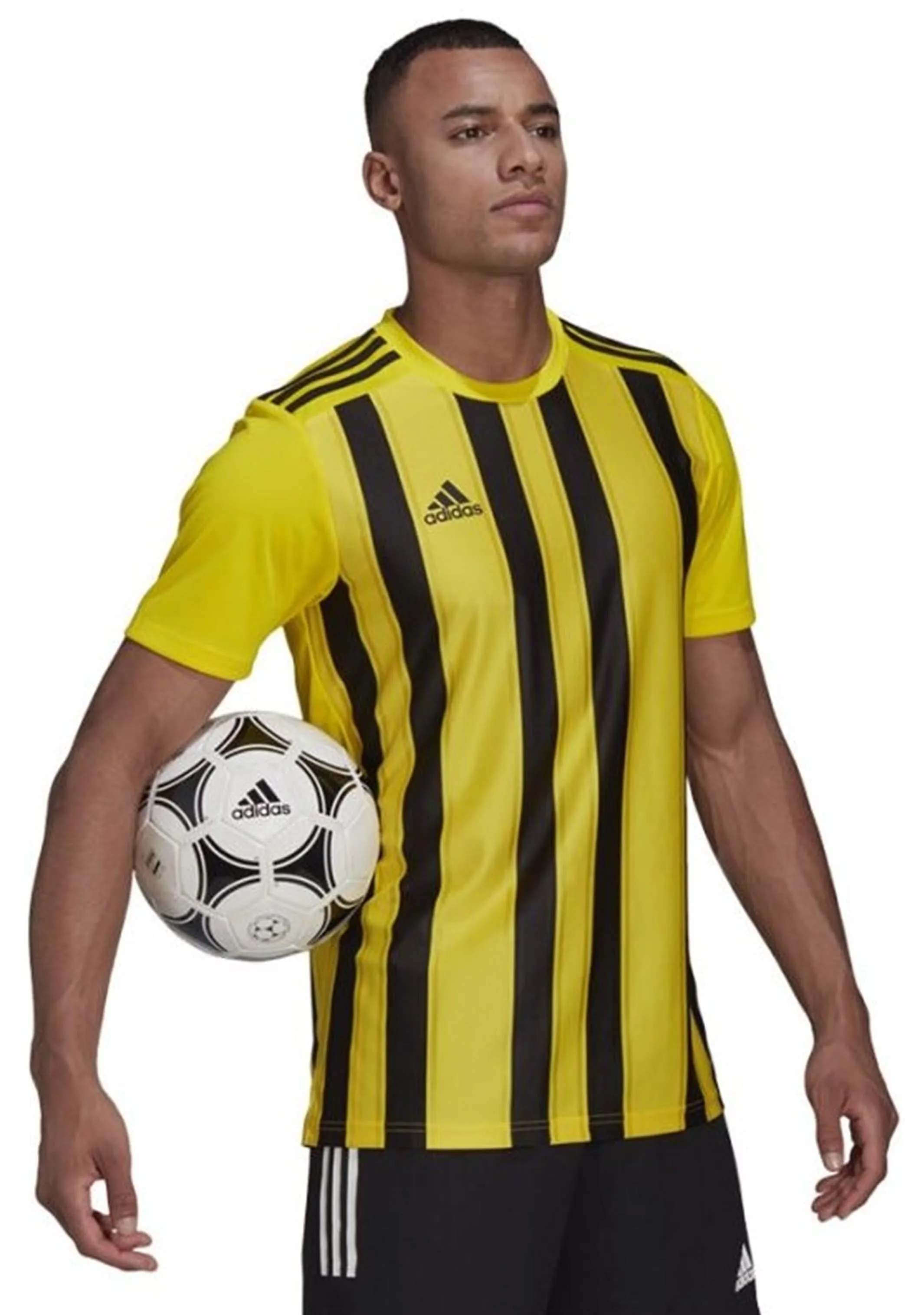 Adidas Mens Striped 21 Jersey Yellow/Black <br> GV1378