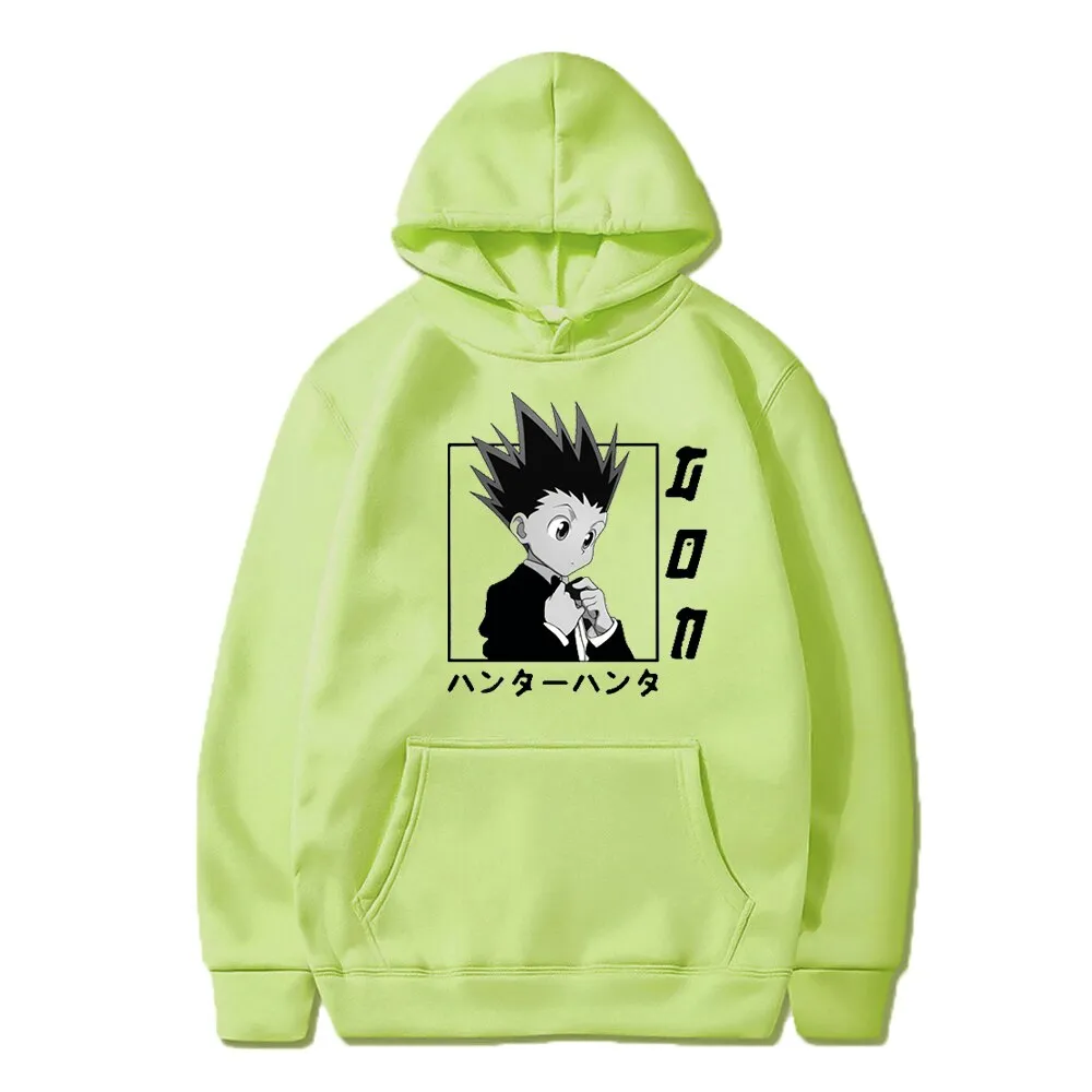 Aesthetic GON Hoodie  Hunter X Hunter Casual Japanese Anime Long Sleeves Loose With Pockets