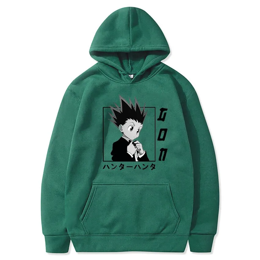 Aesthetic GON Hoodie  Hunter X Hunter Casual Japanese Anime Long Sleeves Loose With Pockets