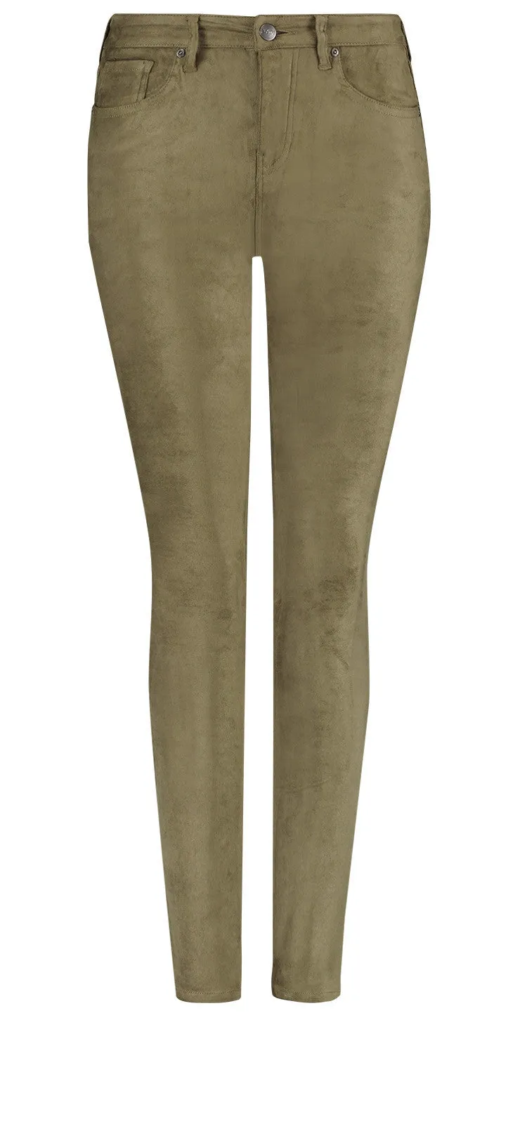 Ami Skinny Jeans Groen Faux Suède | Moss