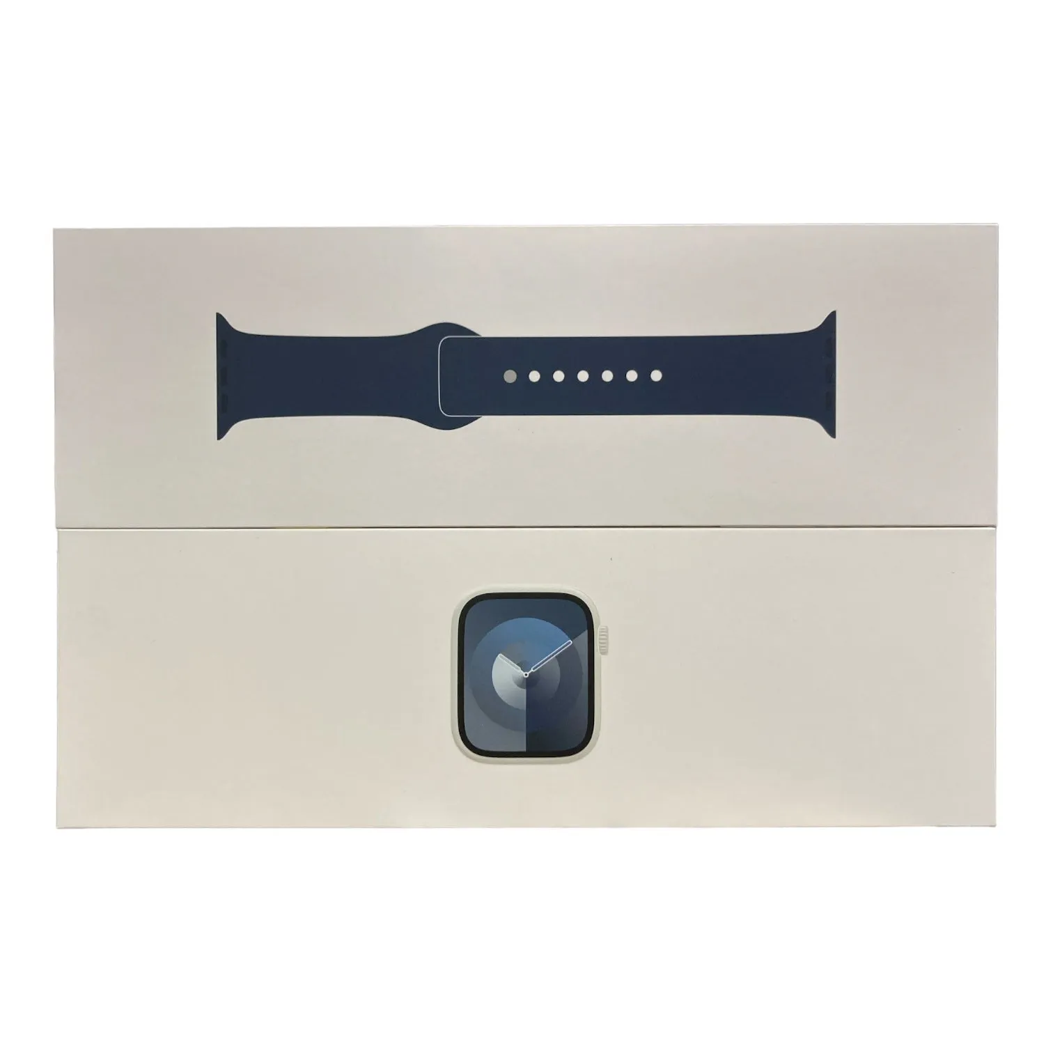 Apple Watch Series 9 GPS 41mm Silver Aluminum Case, Storm Blue Sport Band S/M