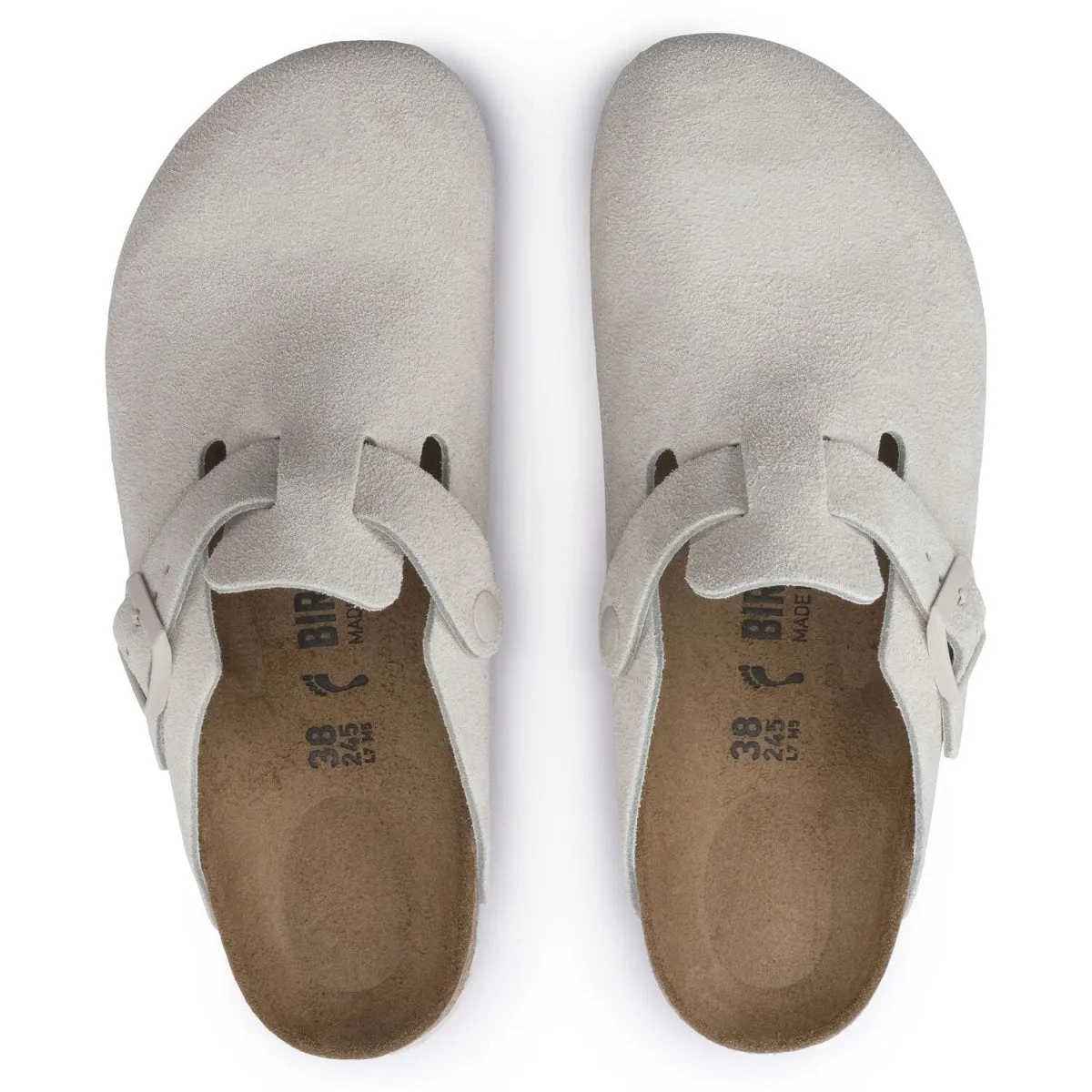 Birkenstock Men's Boston Antique White Suede