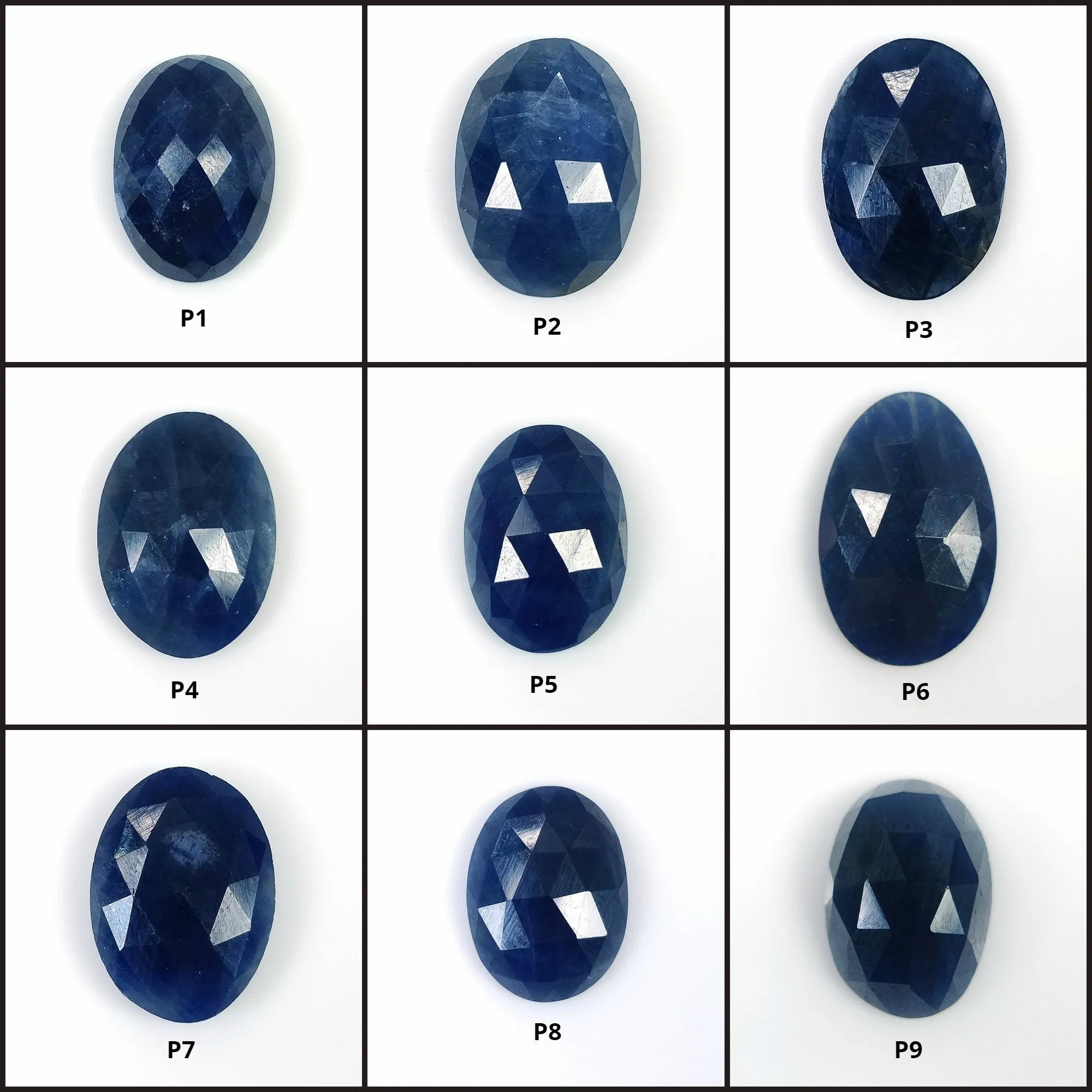 BLUE SAPPHIRE Gemstone Rose Cut : Natural Untreated Unheated Sapphire Oval Shape 1pc