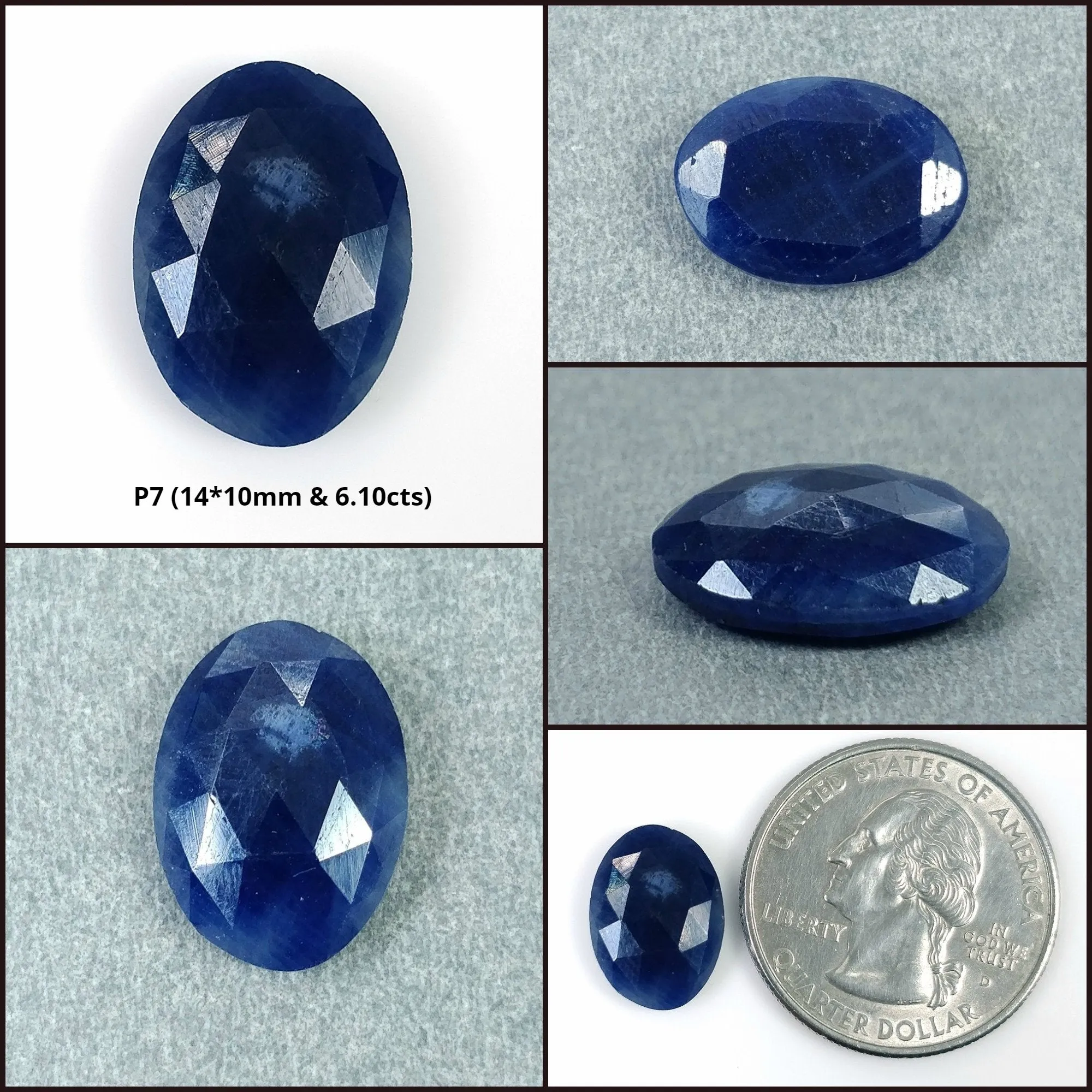 BLUE SAPPHIRE Gemstone Rose Cut : Natural Untreated Unheated Sapphire Oval Shape 1pc