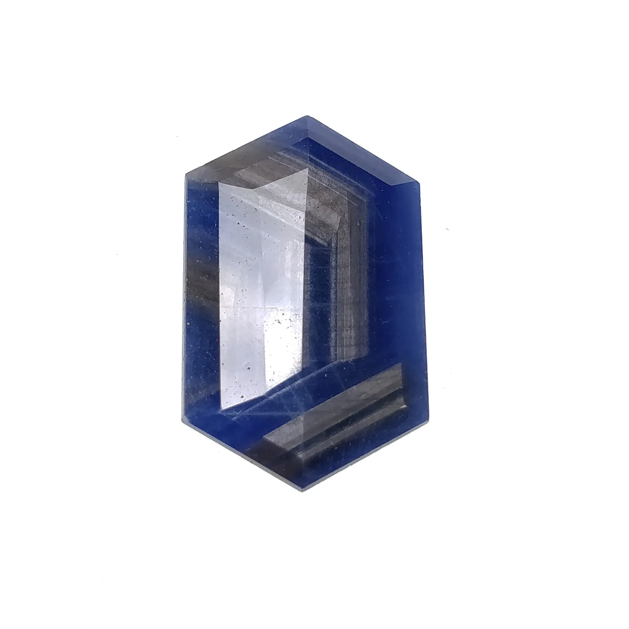 BLUE Silver SAPPHIRE Gemstone Normal Cut : 26.70cts Natural Untreated Unheated Sapphire Hexagon Shape 30*18mm (With Video)