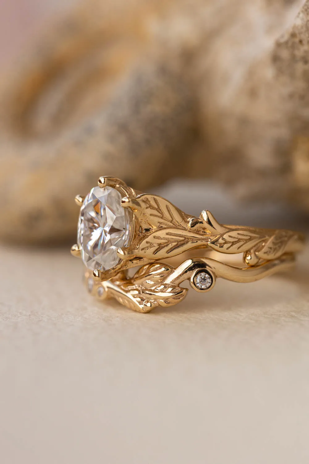 Branch wedding band with diamonds | Matching ring for Freesia