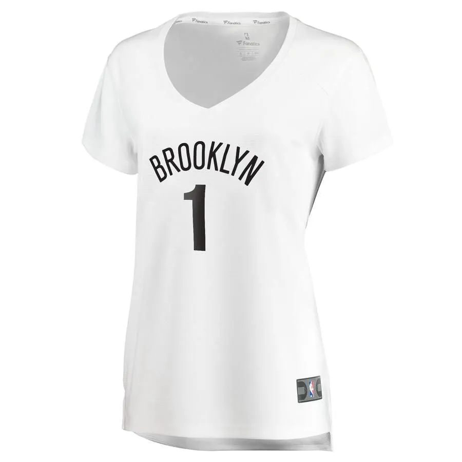 Brooklyn Nets Theo Pinson Fanatics Branded Fast Break Player Association Jersey Womens - White | Ireland J6346Y7