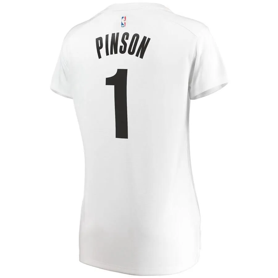 Brooklyn Nets Theo Pinson Fanatics Branded Fast Break Player Association Jersey Womens - White | Ireland J6346Y7