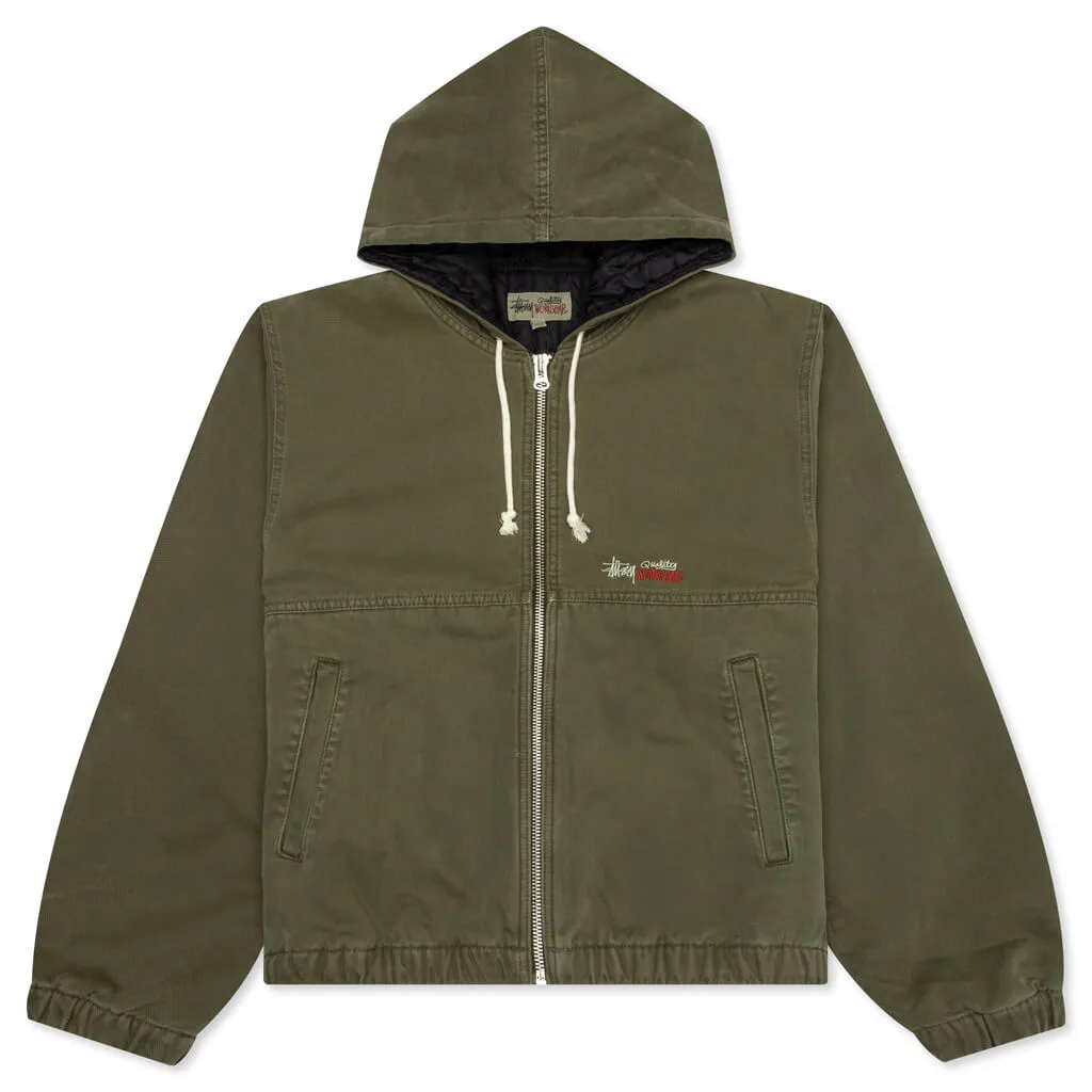 Canvas Insulated Work Jacket - Olive Drab