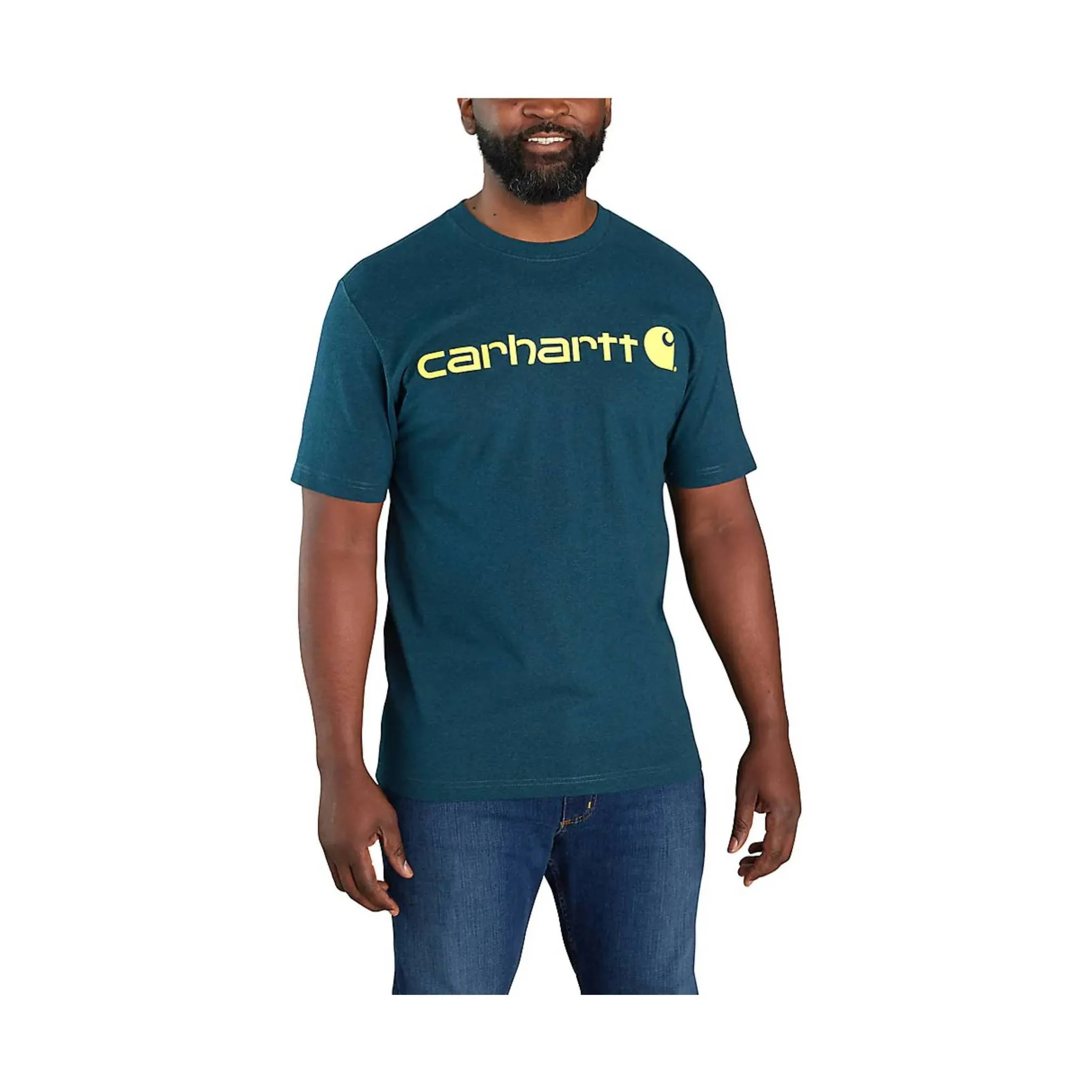 Carhartt Men's Short Sleeve Logo T-Shirt - Night Blue Heather