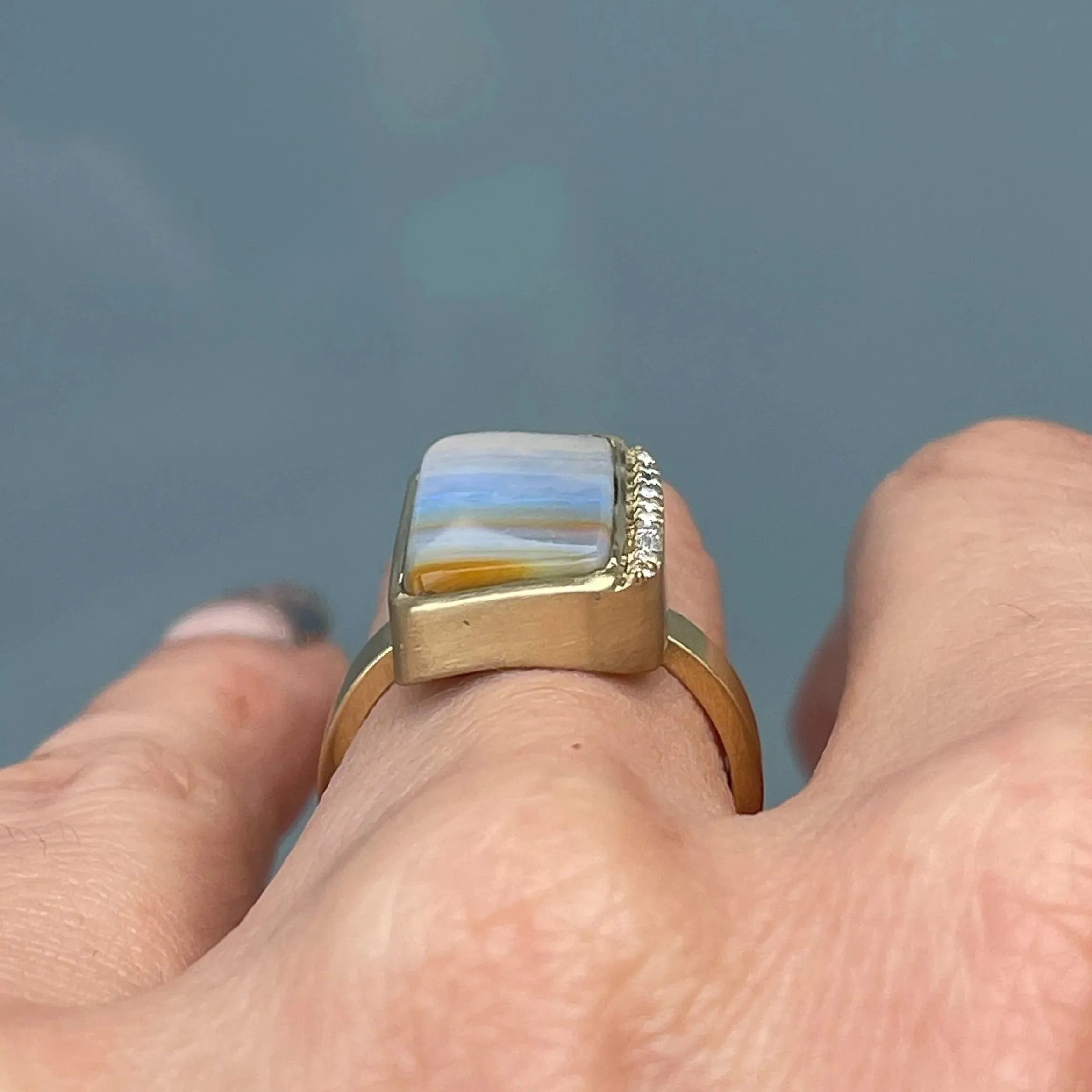 Chantilly Skies Australian Opal Ring