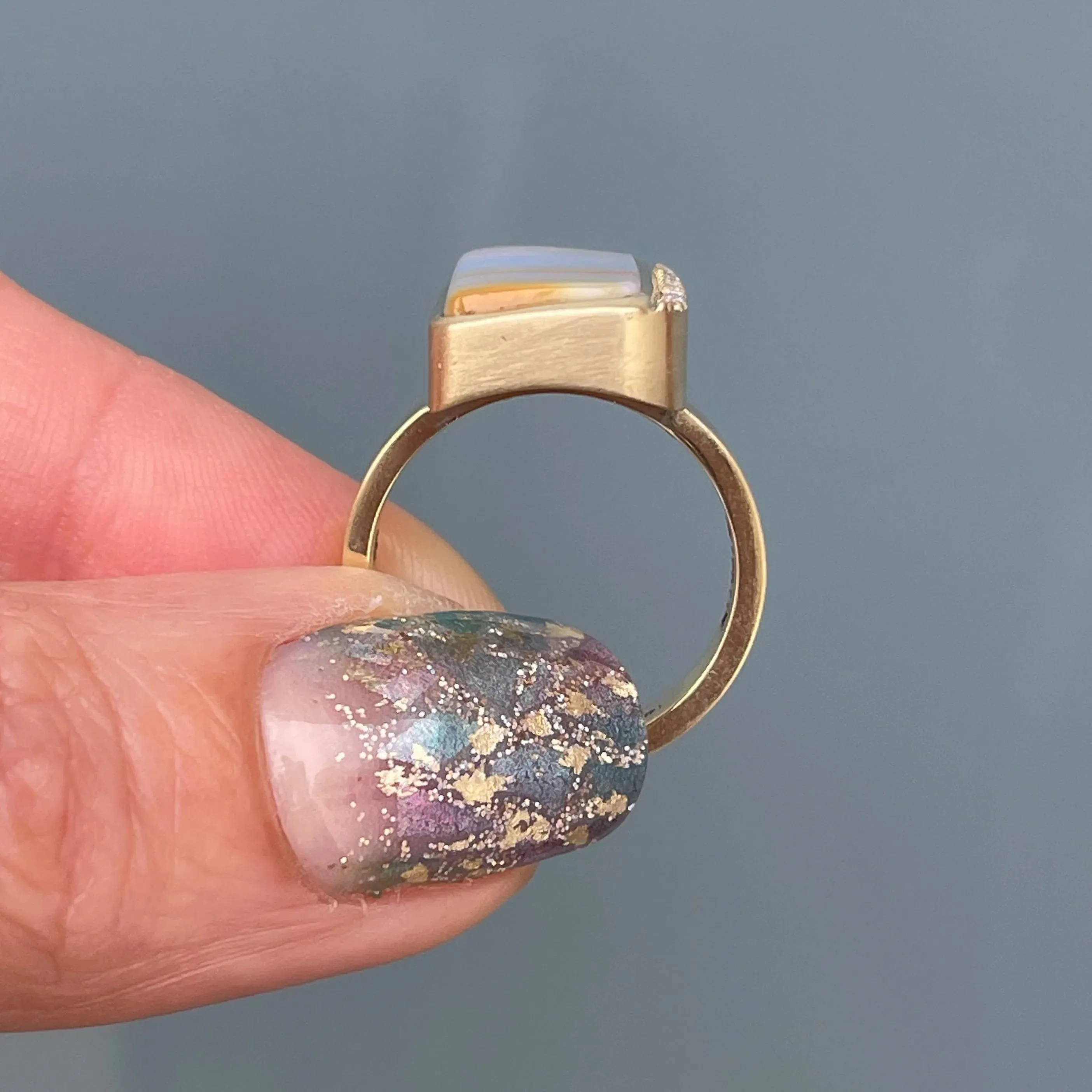 Chantilly Skies Australian Opal Ring