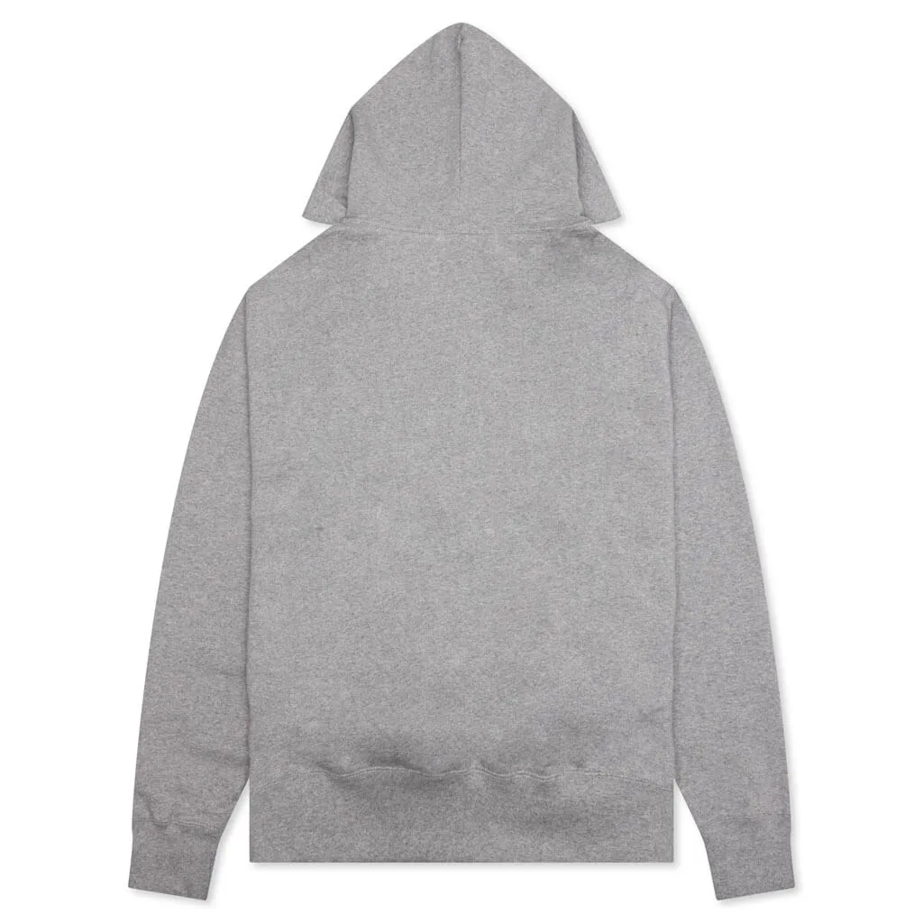 College Relaxed Fit Full Zip Hoodie - Gray