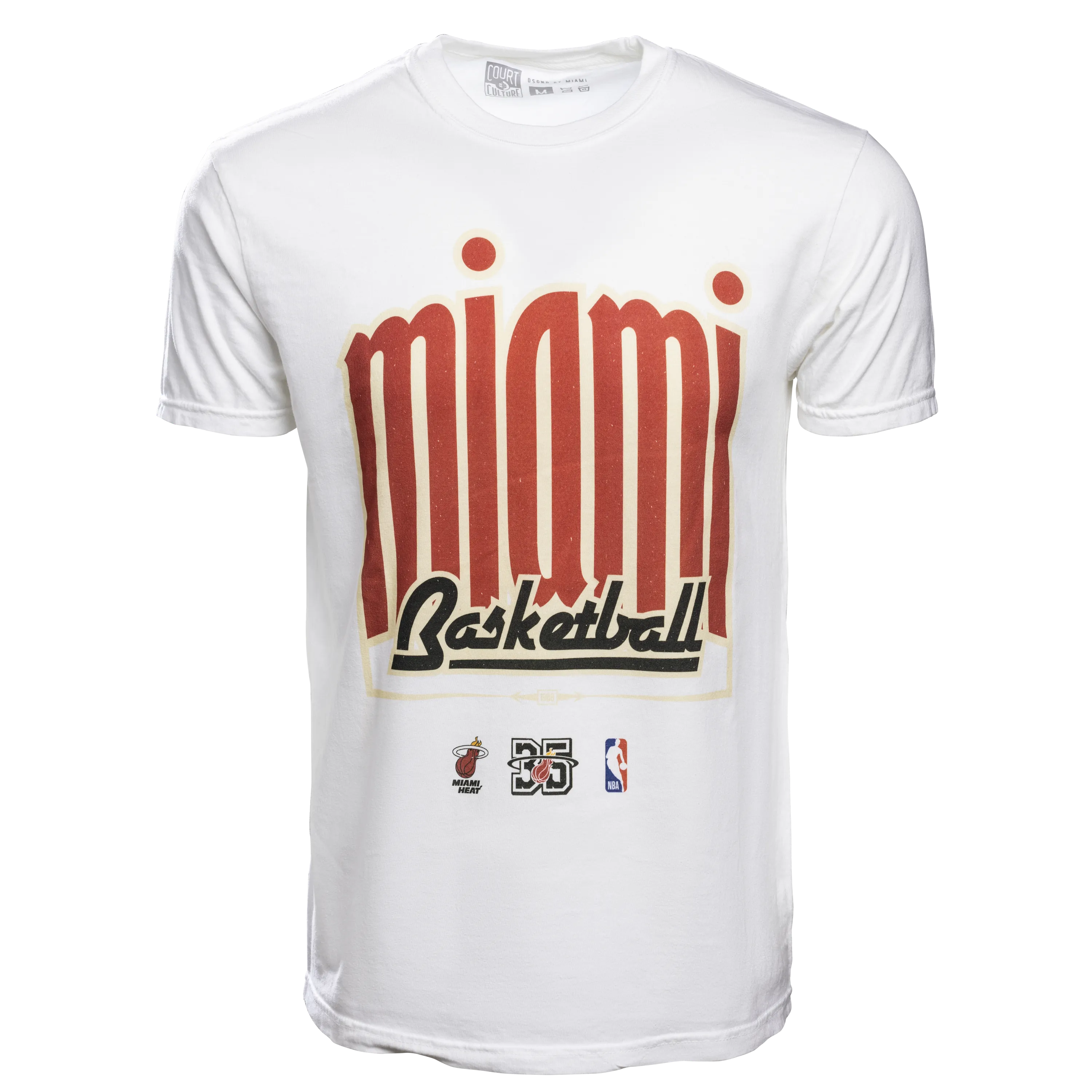 Court Culture Classic Miami Basketball Unisex White Tee