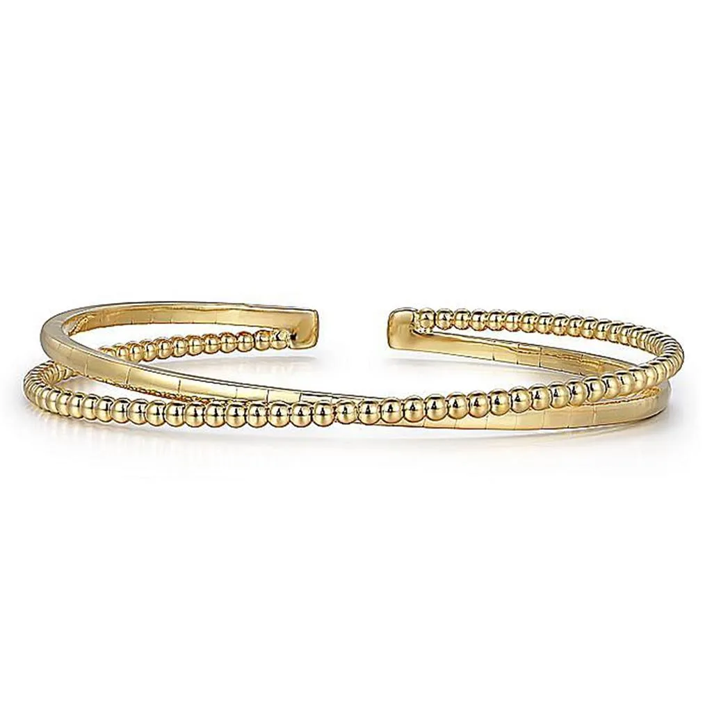 Criss-Cross Bujukan Bangle, 6.25" - Yellow Gold