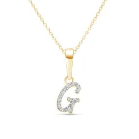 Cursive Diamond Initial Necklace