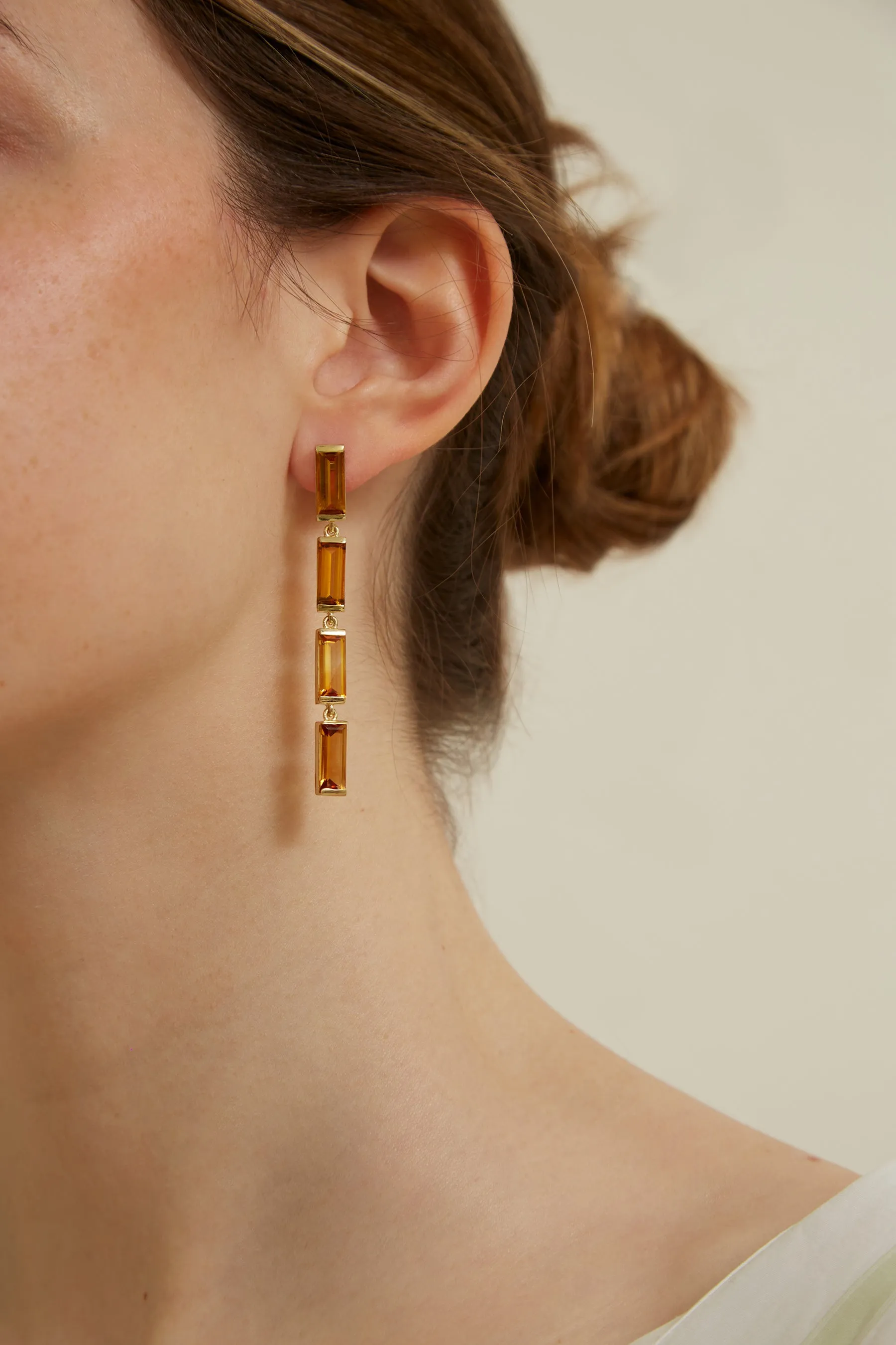 DECO MAXI BAGUETTE CITRINE EARRINGS