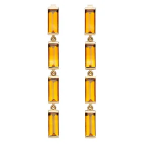 DECO MAXI BAGUETTE CITRINE EARRINGS