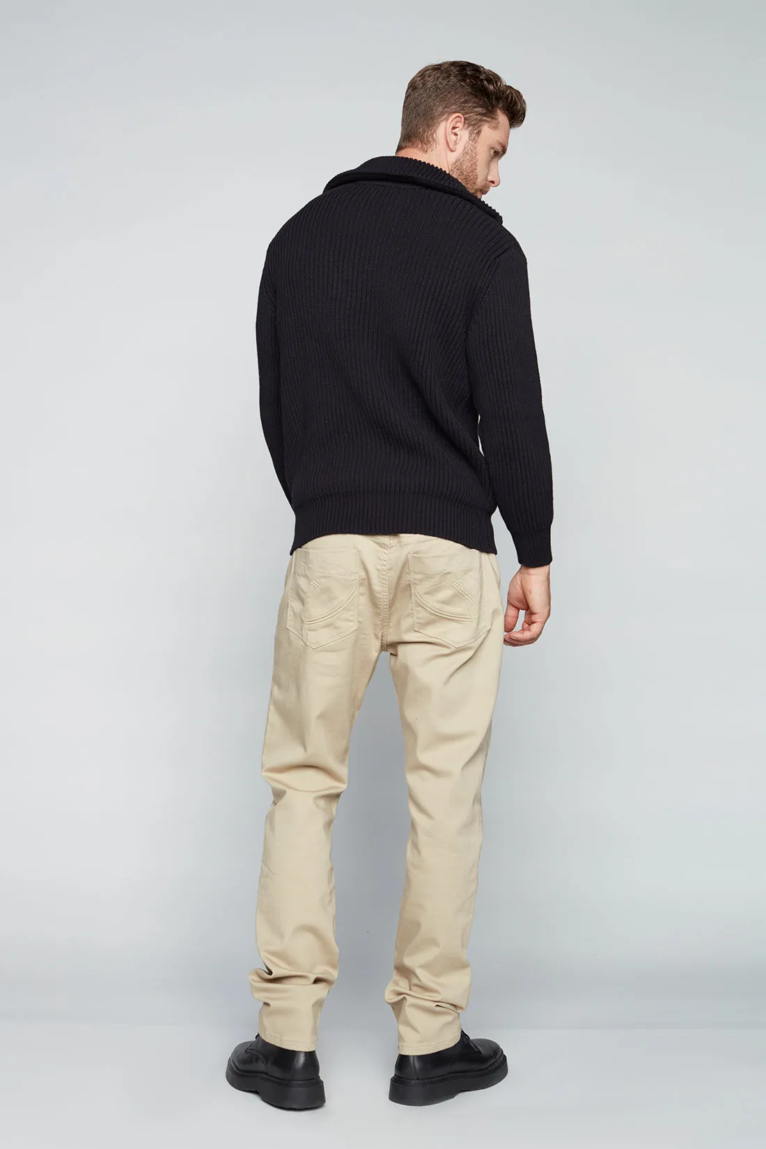 Deluxe 5 Pocket Straight Fit French Terry Pants - Tan