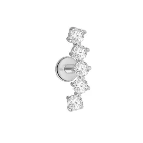 Diamond Constellation Ear Climber Flat Back Earring