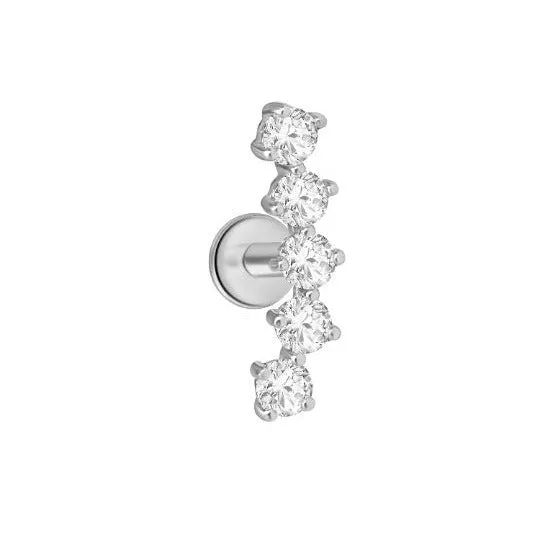 Diamond Constellation Ear Climber Flat Back Earring