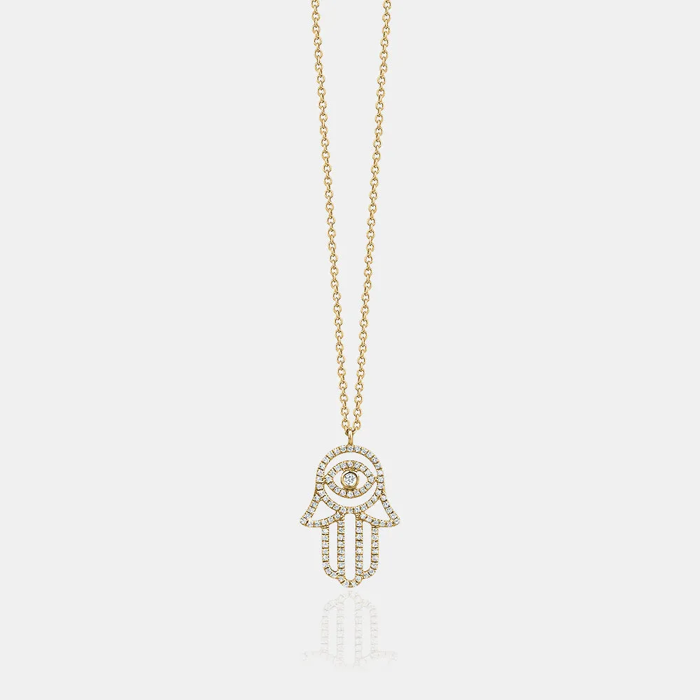 Diamond Hamsa Necklace