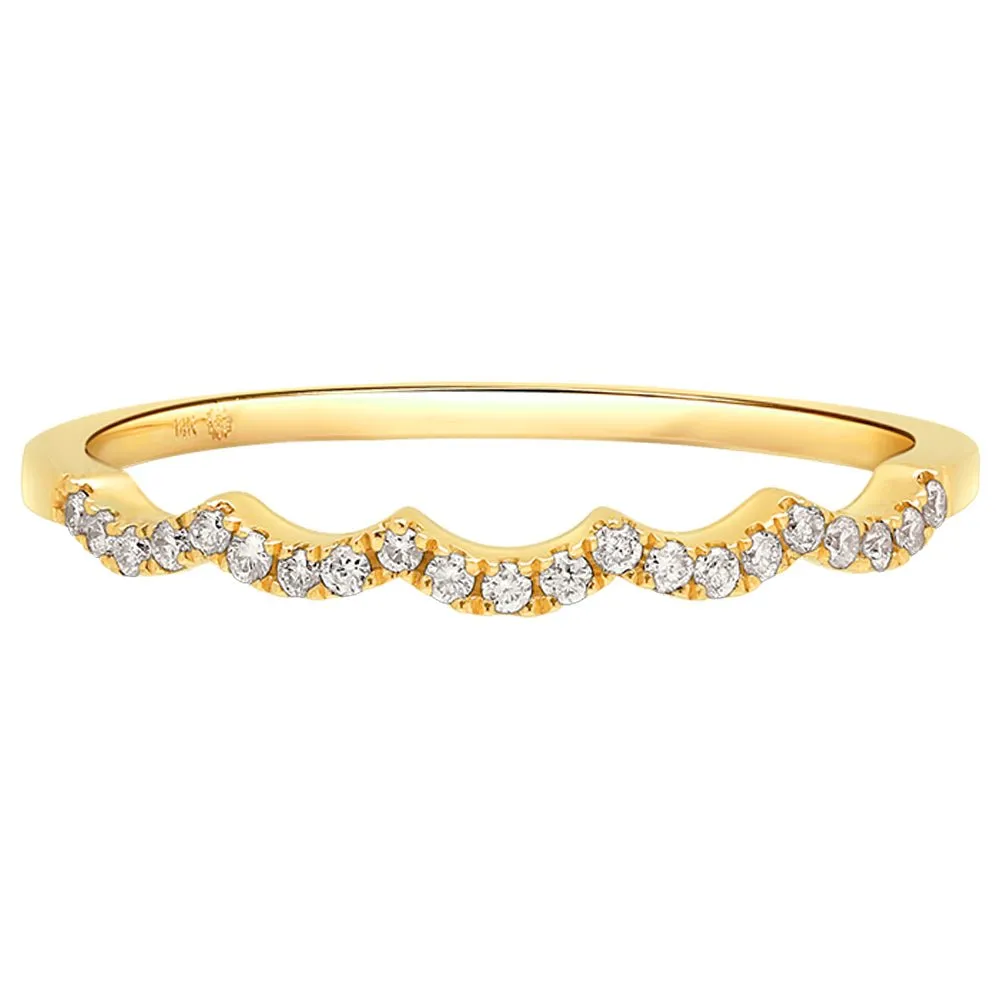 Diamond Scallop Eternity Band